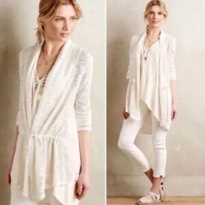Dolan Left Coast | Anthropologie | Winter White Anorak Tie Waist Cardigan Slub